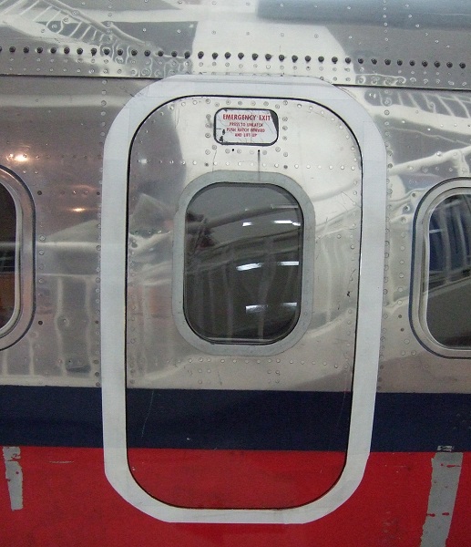  Overwing emergency exit of a Boeing 737. 